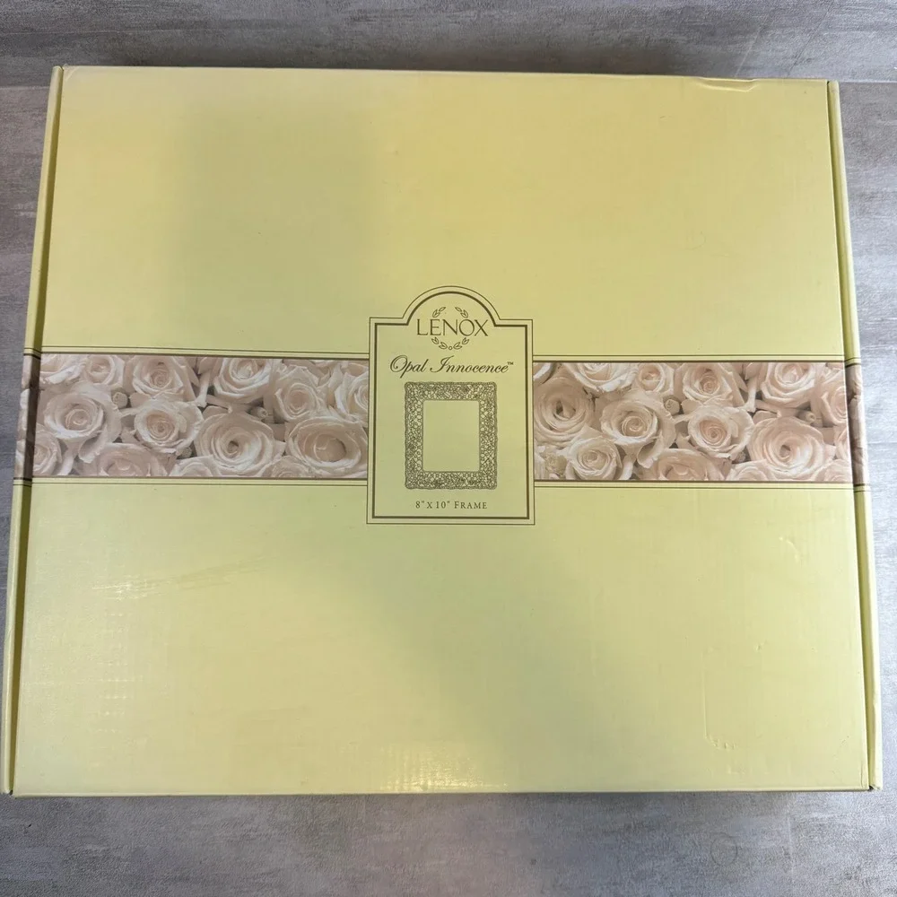 Lenox Opal Innocence 8x10 Picture Frame Ivory Porcelain Platinum Trim 6225924